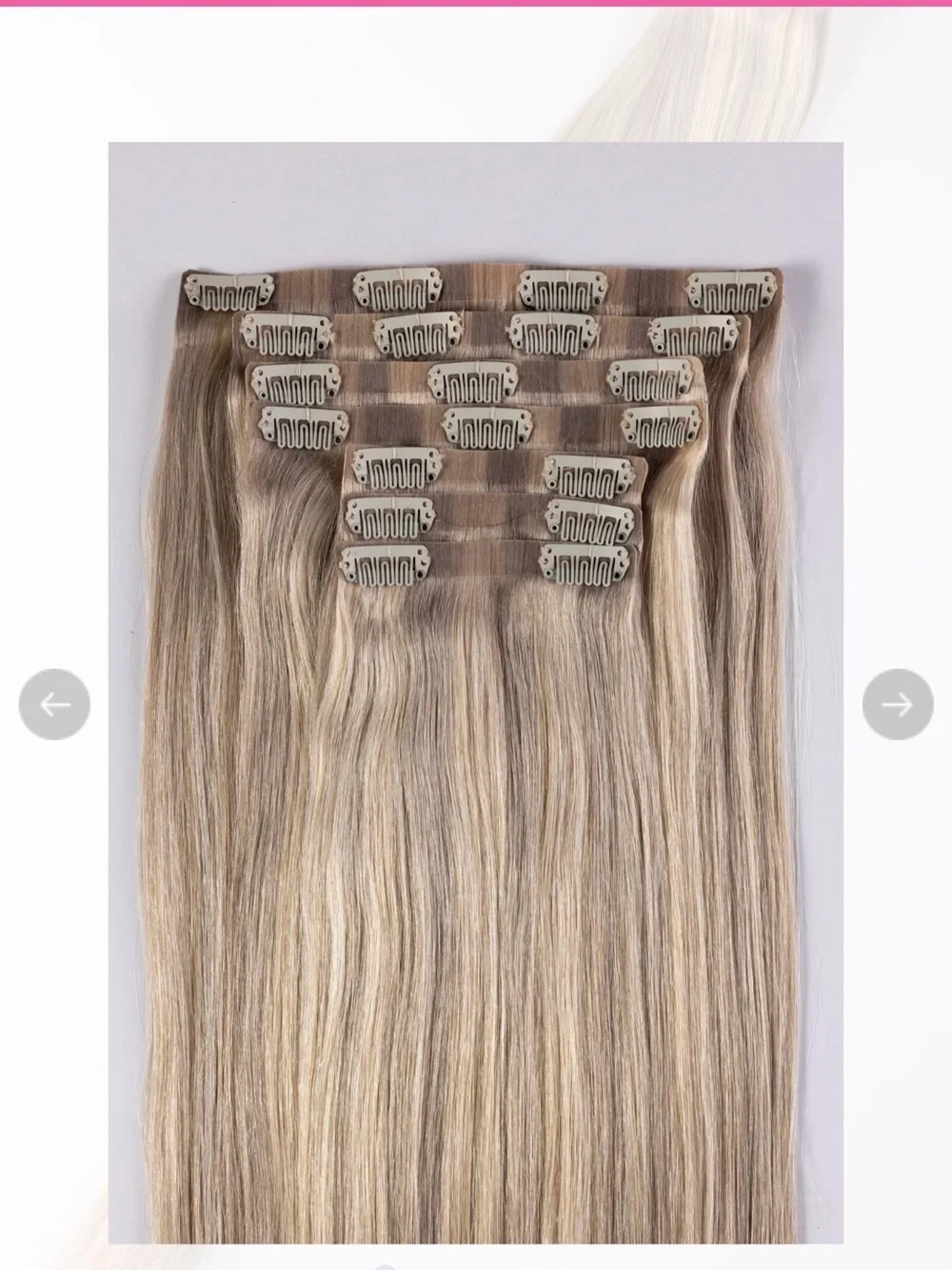 24” Beige Blonde Clip-In Extensions BFB Hair